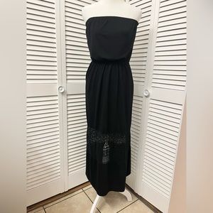 Beach Pool Strapless Lace Dress see-thru